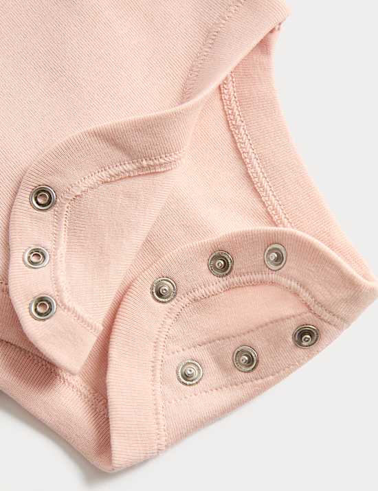 5 Pack Pure Cotton Plain Long Sleeve Bodysuits (7lbs-3 Yrs)