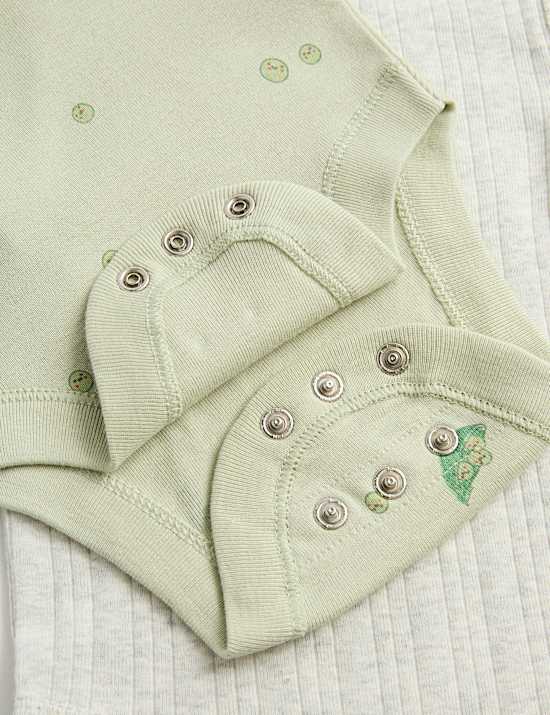3 Pack Pure Cotton Peas Bodysuits (0-3 Yrs)