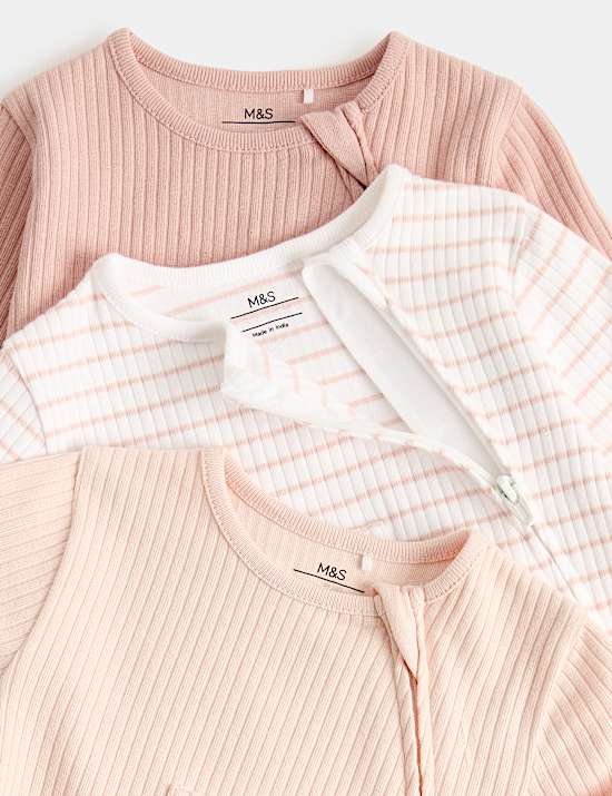 3 Pack Cotton Rich Statement Sleepsuits (7lbs - 3 Yrs)