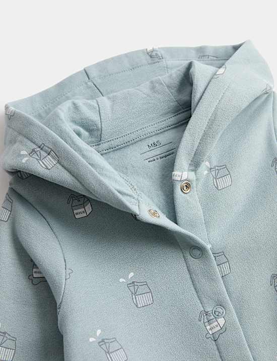 Cotton Rich Milk Hooded All in One (0-3 Yrs)