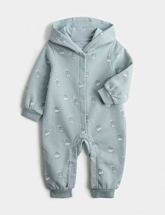 Cotton Rich Milk Hooded All in One (0-3 Yrs)