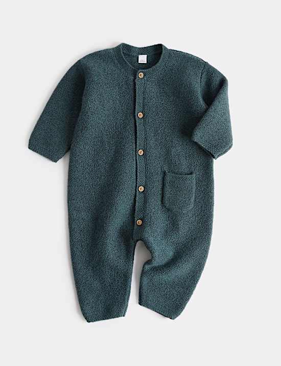 Cotton Rich Knitted All In One With Pocket (7lbs-1 Yrs)
