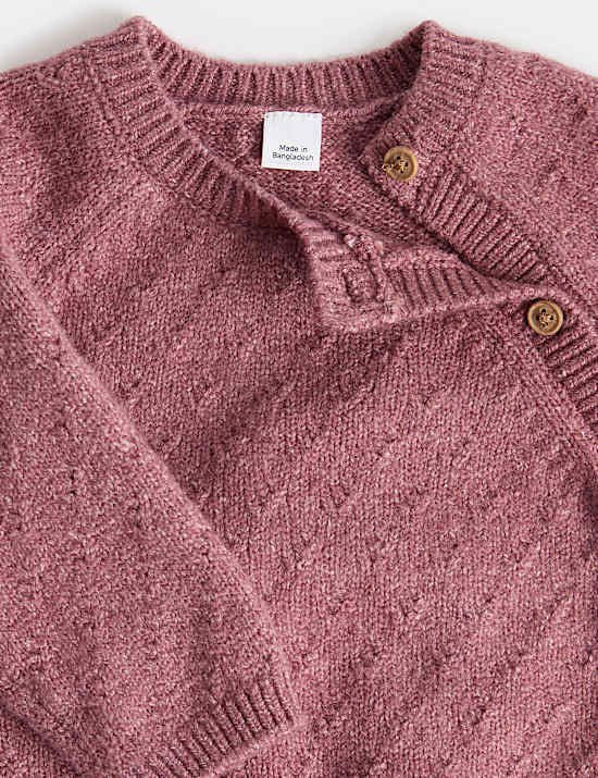 2pc Cotton Rich Pointelle Knitted Outfit (7lbs - 1 Yrs