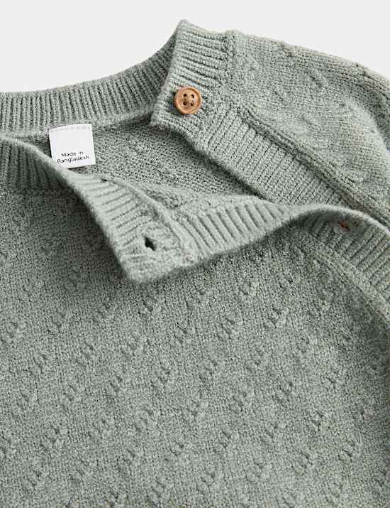 2 Piece Stitch Detail Knitted Outfit (7lbs - 1 Yrs)