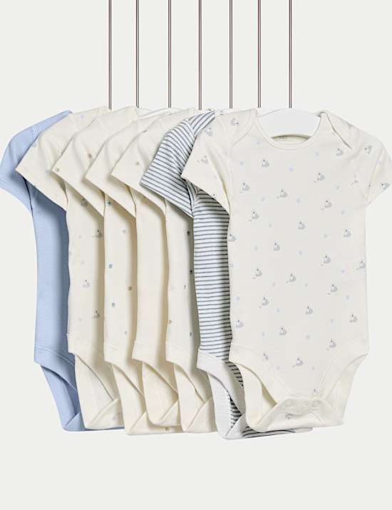 Lot de 7&nbsp;bodys 100&nbsp;% coton à imprimé chien (2,3&nbsp;kg-3&nbsp;ans)
