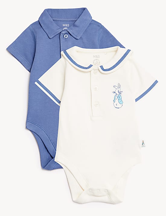 2pk Pure Cotton Peter Rabbit&trade; Bodysuits