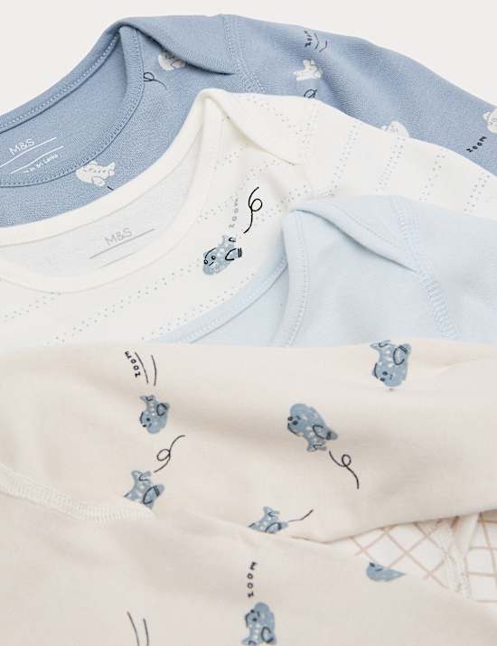 7 Pack Pure Cotton Bodysuits (0-3 Yrs)