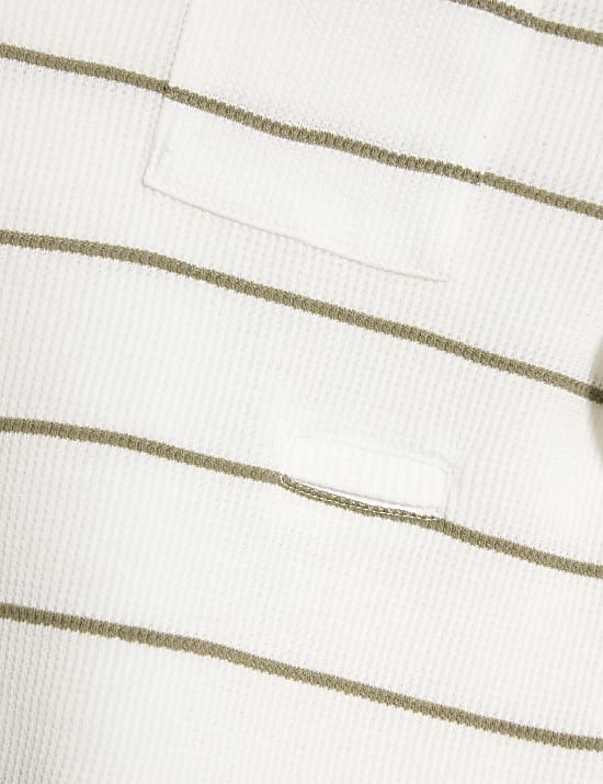 Pijama adaptable en mezcla de algodón gofrado a rayas (1-16 años)