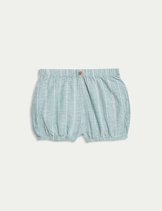 Σύνολο με σορτς από σύμμεικτο λινό, σετ των 3 (3 κιλά - 12 μηνών)