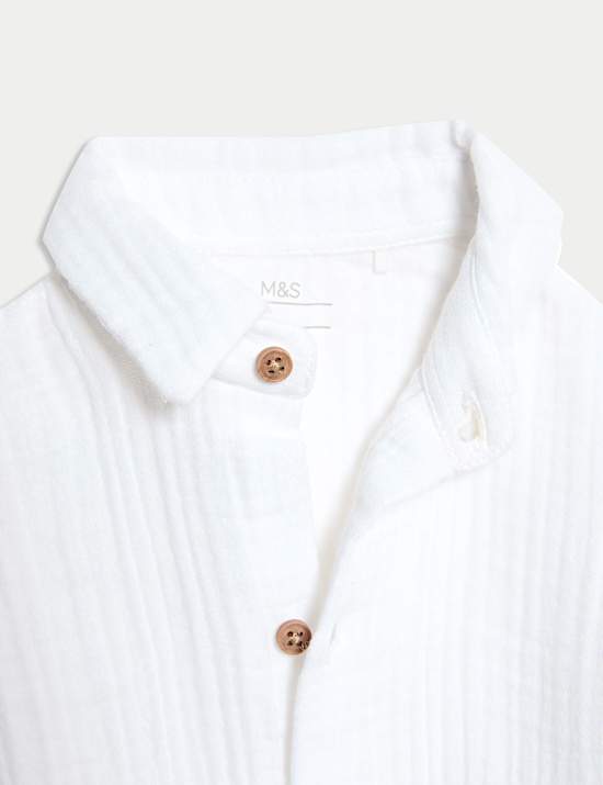 Σύνολο με σορτς από σύμμεικτο λινό, σετ των 3 (3 κιλά - 12 μηνών)