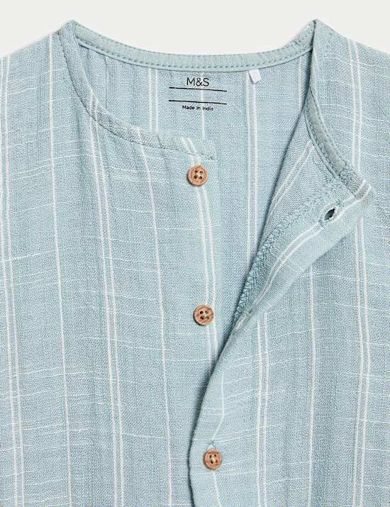 2pc Striped Romper with Socks (0-12 Mths)