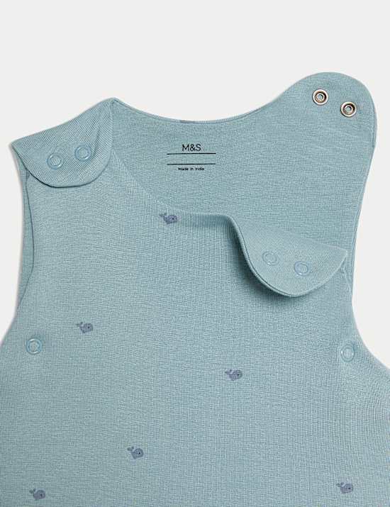 Pure Cotton Whale 1.0 Tog Sleeping Bag (0-3 Yrs)