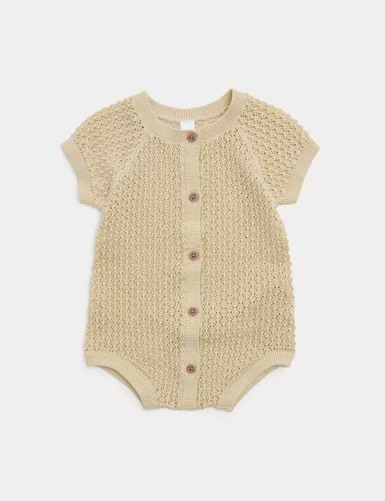 Pure Cotton Unisex Knitted Romper (7lbs-2 Yrs)