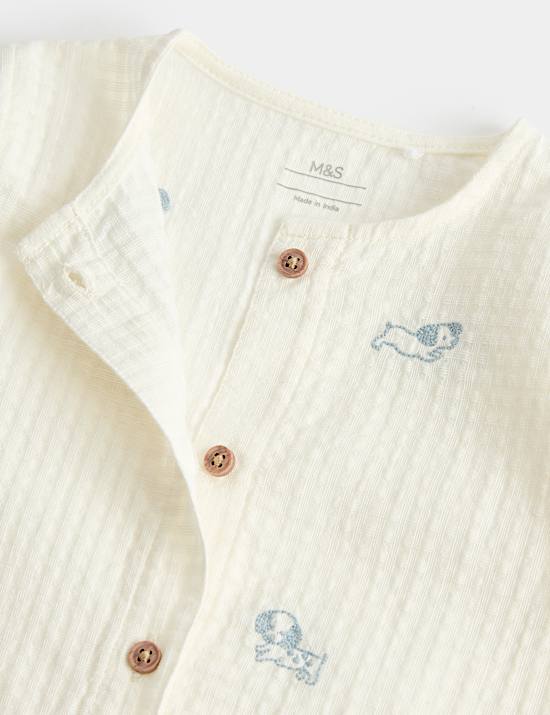 2 Piece Pure Cotton Romper & Socks Outfit (7lbs-2 Yrs)