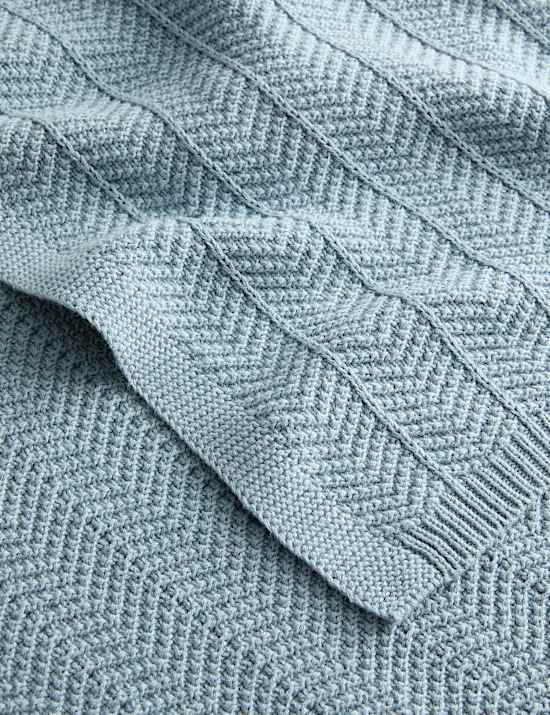 Strickdecke aus reiner Baumwolle