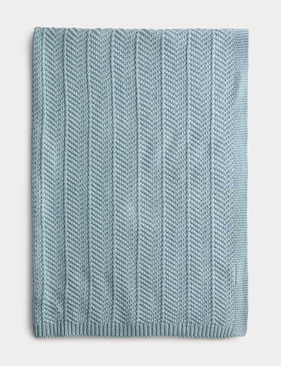 Strickdecke aus reiner Baumwolle