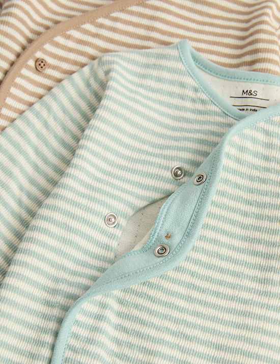 2 Pack Pure Cotton Wrap Sleepsuits (7lbs - 3 Yrs)