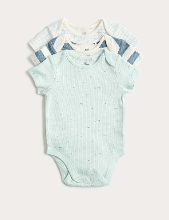 3 Pack Pure Cotton Nautical Bodysuits (0-3 Years)