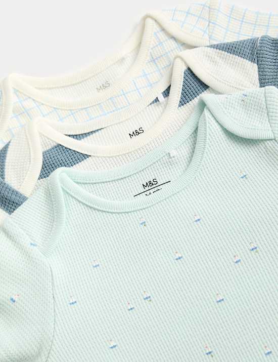 3 Pack Pure Cotton Nautical Bodysuits (0-3 Years)