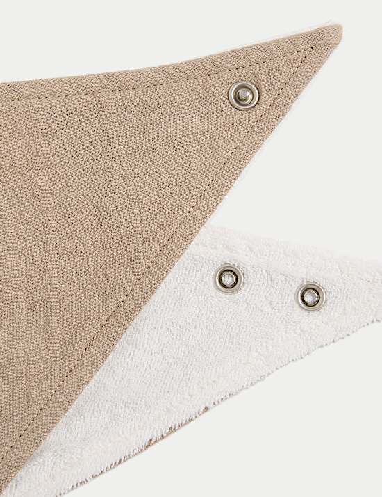 3pk Cotton Rich Leaf Print Bibs