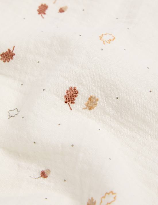 3pk Pure Cotton Leaf Print Muslins