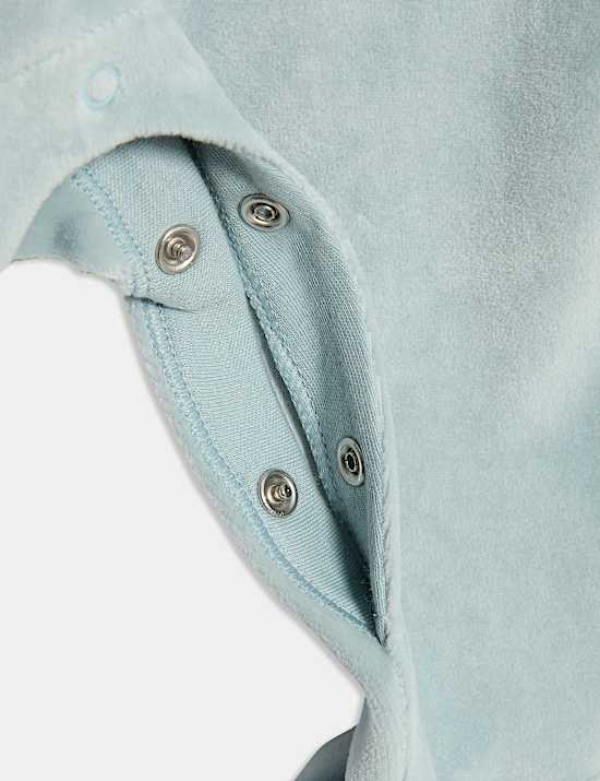 Cotton Rich Velour Sleepsuit (0 Mths-3 Yrs)