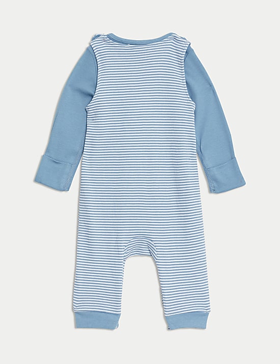 Ensemble 2&nbsp;pi&egrave;ces 100&nbsp;% coton &agrave; rayures et motif baleine (jusqu&rsquo;au 12&nbsp;mois)