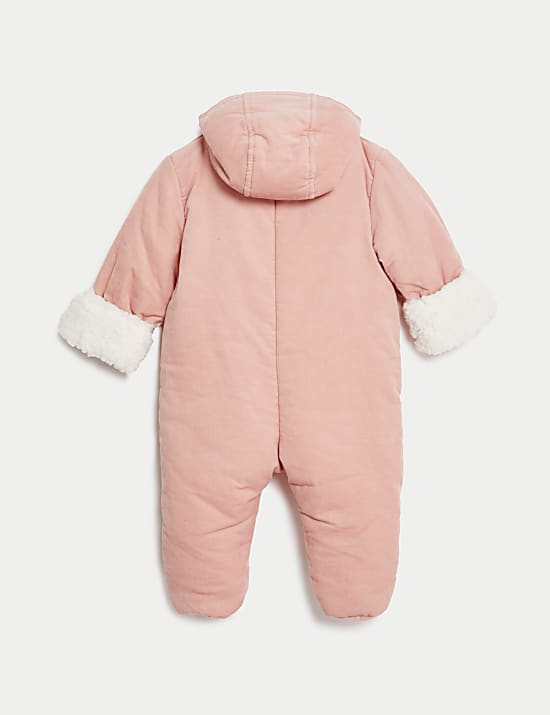 Cord Hooded Padded Pramsuit (0-1 Yrs)