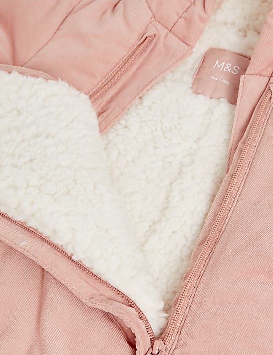 Cord Hooded Padded Pramsuit (0-1 Yrs)