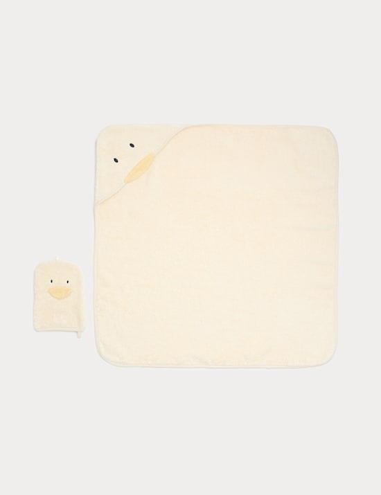 Pure Cotton Duck Towel and Mitt Set