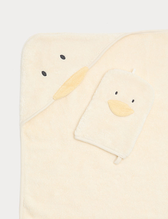 Pure Cotton Duck Towel and Mitt Set