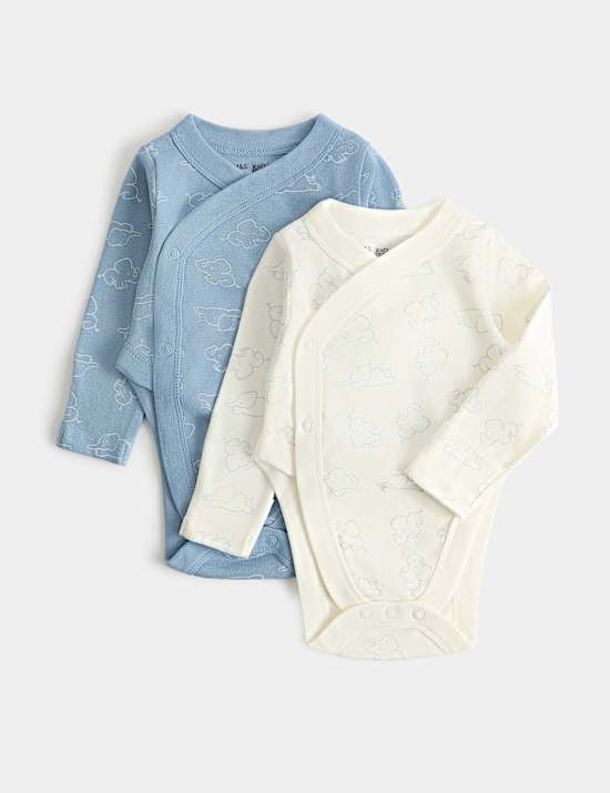 2 Pack Hip Dysplasia Pure Cotton Bodysuits (7lbs-1 Yrs)