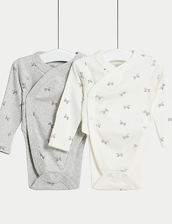 Lot de 2 bodys 100 % coton pour dysplasie de la hanche (3,2 kg-1 an)