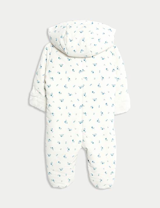 Cord Floral Pramsuit (0-12 Mths)