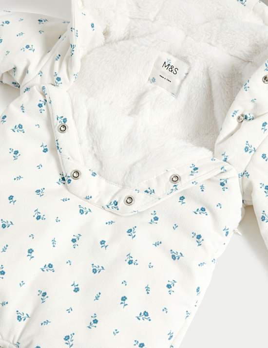 Cord Floral Pramsuit (0-12 Mths)