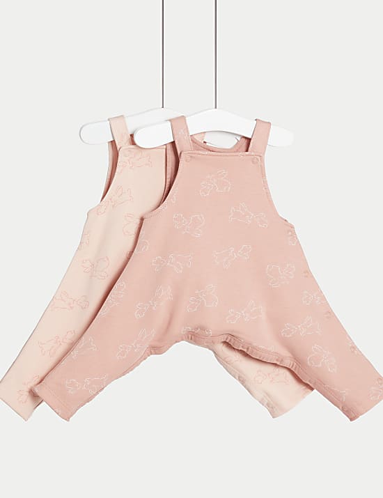 2 Pack Hip Dysplasia Cotton Rich Dungarees (7lbs-1 Yrs)