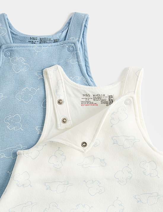 2 Pack Hip Dysplasia Cotton Rich Dungarees (7lbs-1 Yrs)