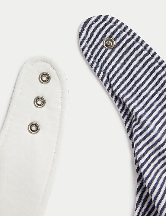 3pk Adaptive Pure Cotton Oversized Striped Bibs