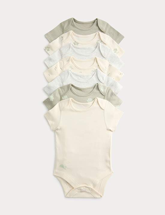 Lot de 7 bodys 100 % coton imprimé grenouille (jusqu'au 3 ans)