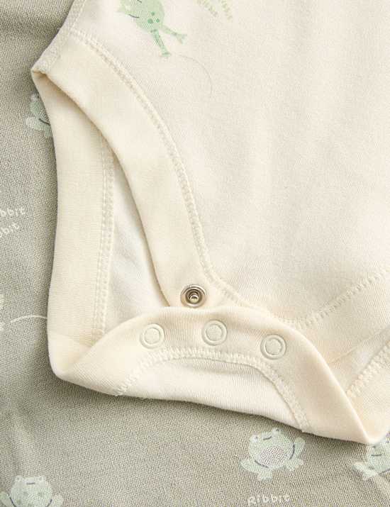 Lot de 7 bodys 100 % coton imprimé grenouille (jusqu'au 3 ans)