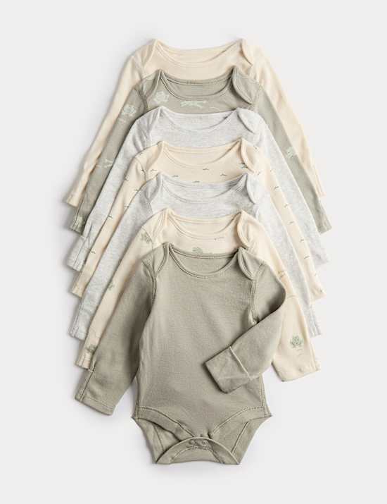 Lot de 7 bodys 100 % coton imprim&eacute; grenouille (jusqu'au 3 ans)