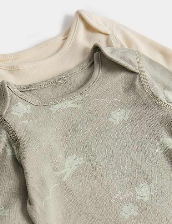 Lot de 7 bodys 100 % coton imprim&eacute; grenouille (jusqu'au 3 ans)
