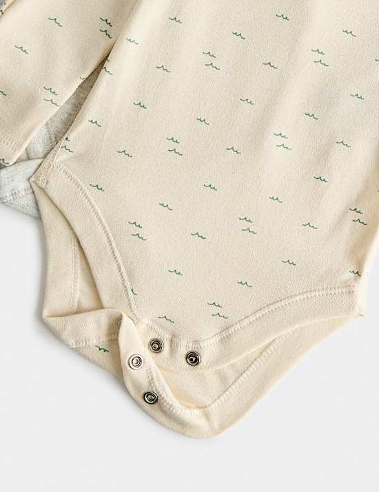 7 Pack Pure Cotton Frog Print Bodysuits (5lbs-3 Yrs)