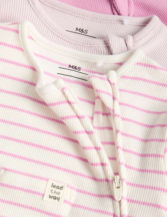 3 Pack Cotton Rich Sleepsuits (6&frac12;lbs-3 Yrs)