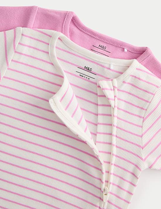 3 Pack Cotton Rich Rompers (0 Months-3 Years)