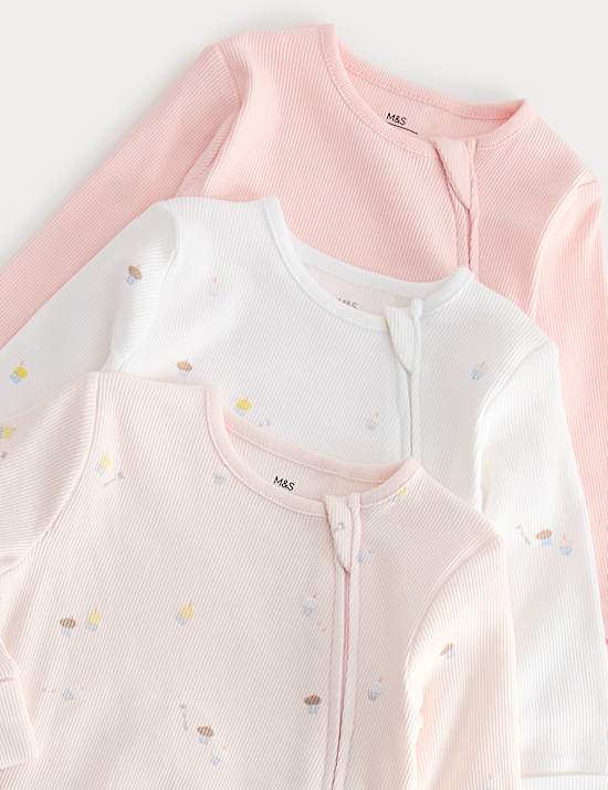 Lot de 3 dors-bien en coton (3,2 kg-3 ans)