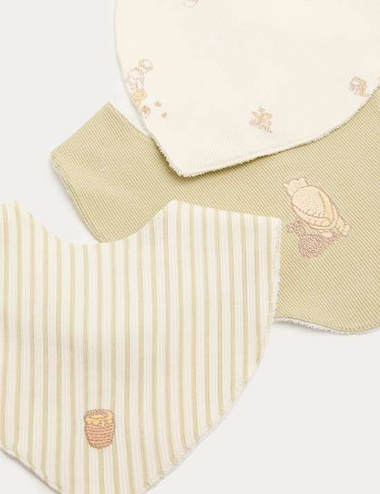 3 Pack Cotton Rich Winnie The Pooh&trade; Dribble Bibs