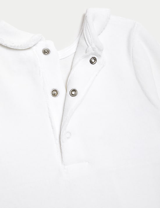 Cotton Rich Velour Elephant Sleepsuit (7lbs-1 Yrs)