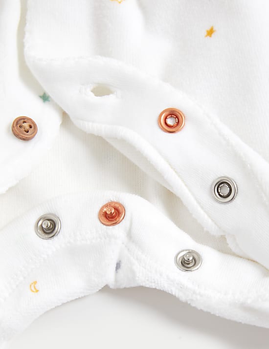 Cotton Rich Velour Stars Sleepsuit (7lbs-1 Yrs)