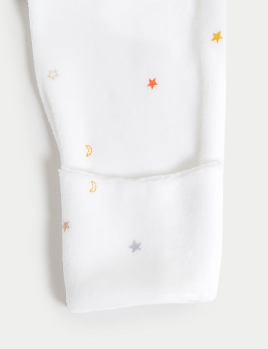 Cotton Rich Velour Stars Sleepsuit (7lbs-1 Yrs)